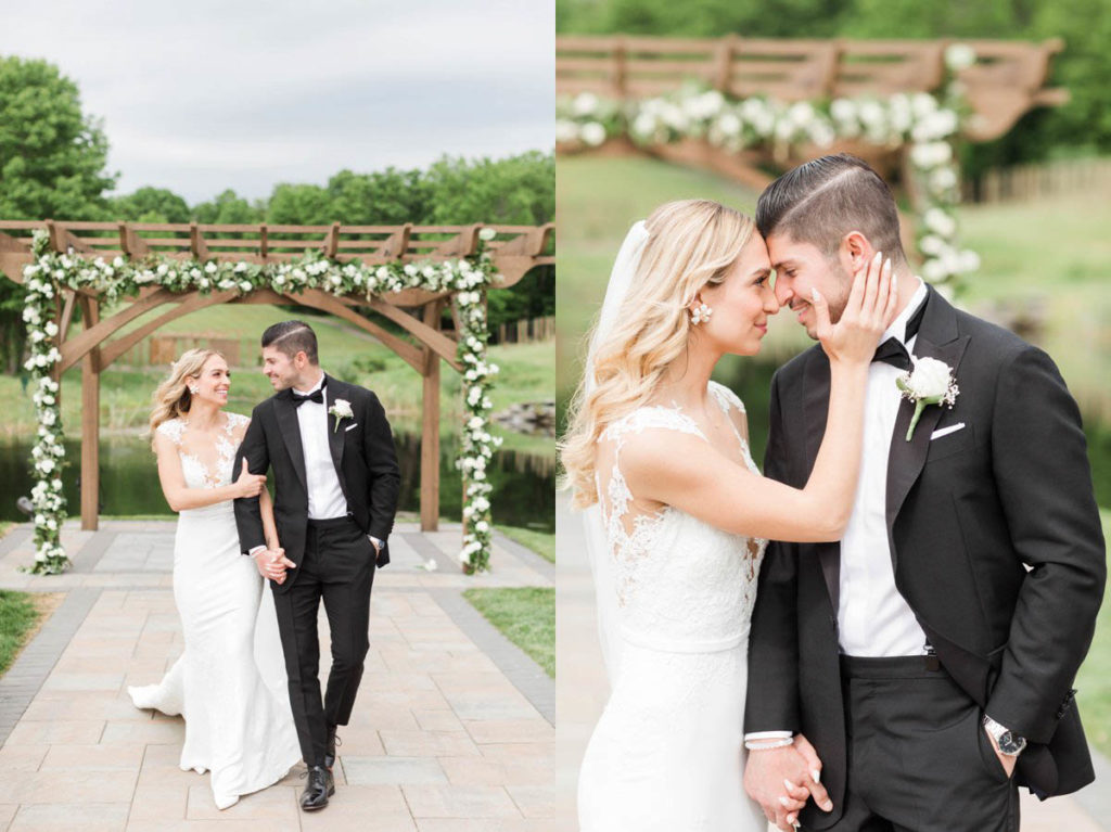 bride and groom portraits at Bear Brook Valley