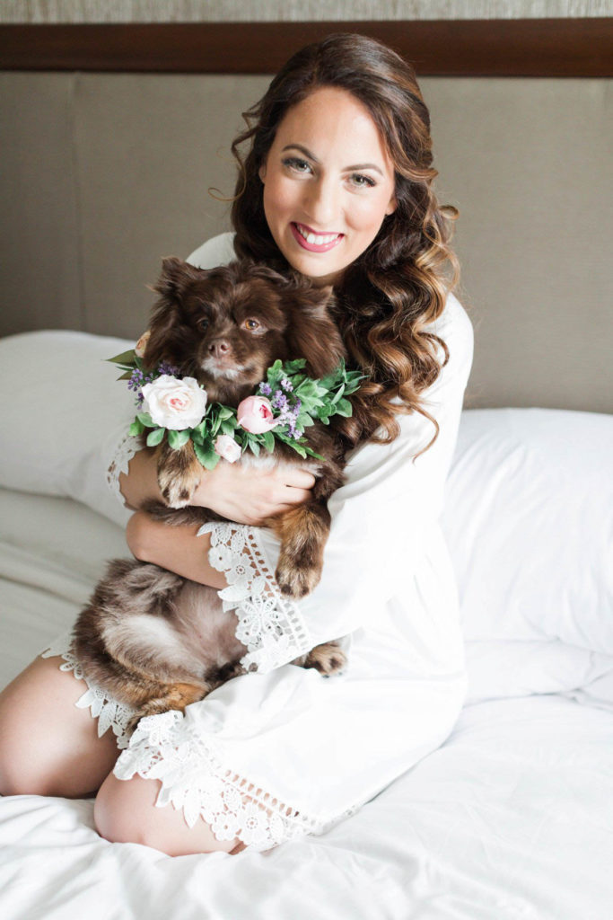 The bride and her dog
