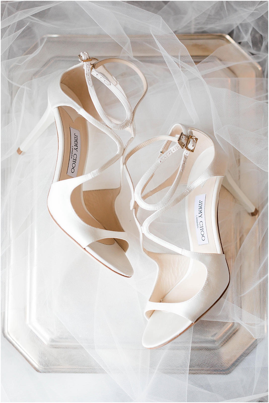 timeless white and gold wedding heels