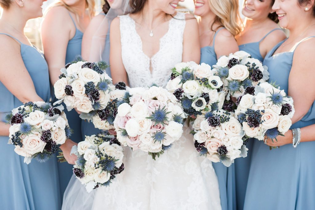 gorgeous blue blush white roses for wedding bouquets