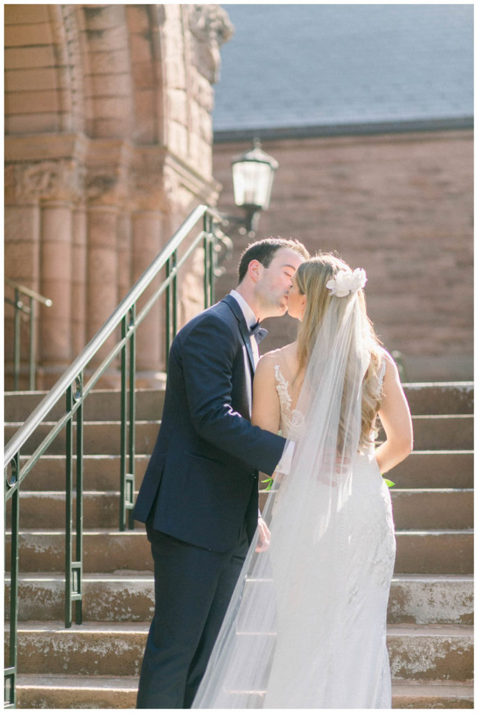 bride and groom at the Lawrenceville school